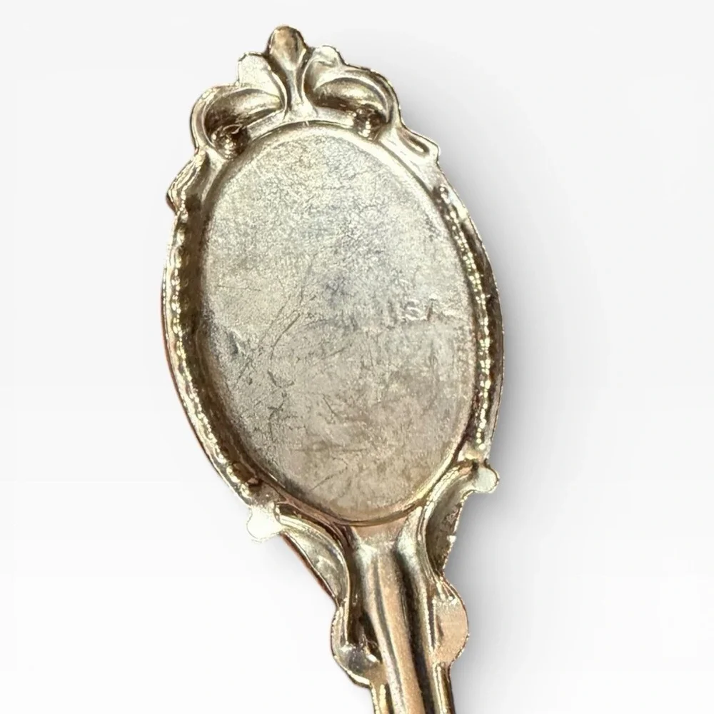 Vintage‎ Lake Tahoe Souvenir Spoon Enameled Scenic Top Map Scalloped Bowl USA